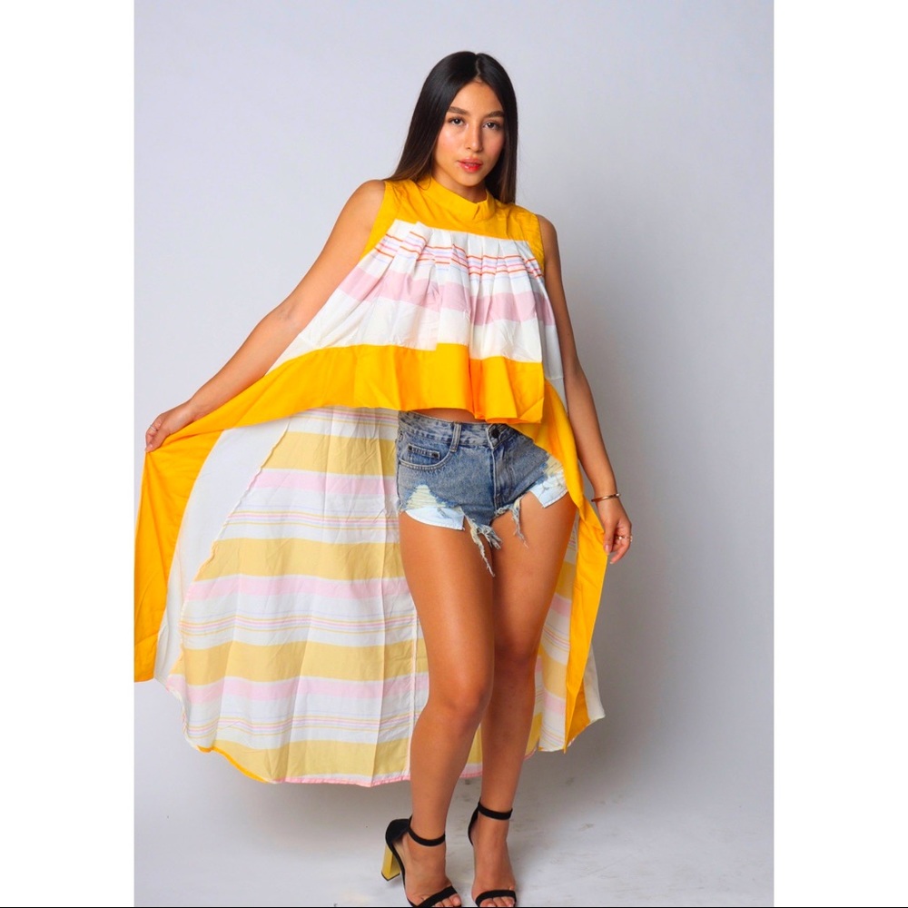 ❤️TRENDY ASYMMETRICAL STRIPE TOP